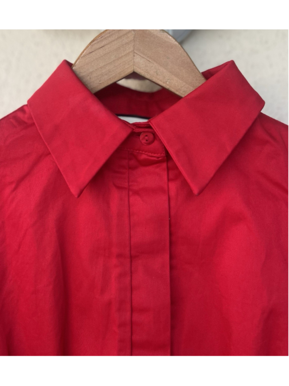 Tuckernuck Red Mini Delaney Dress Women’s 2XS Puff Sleeve A-line Pockets Collar - Picture 8 of 11